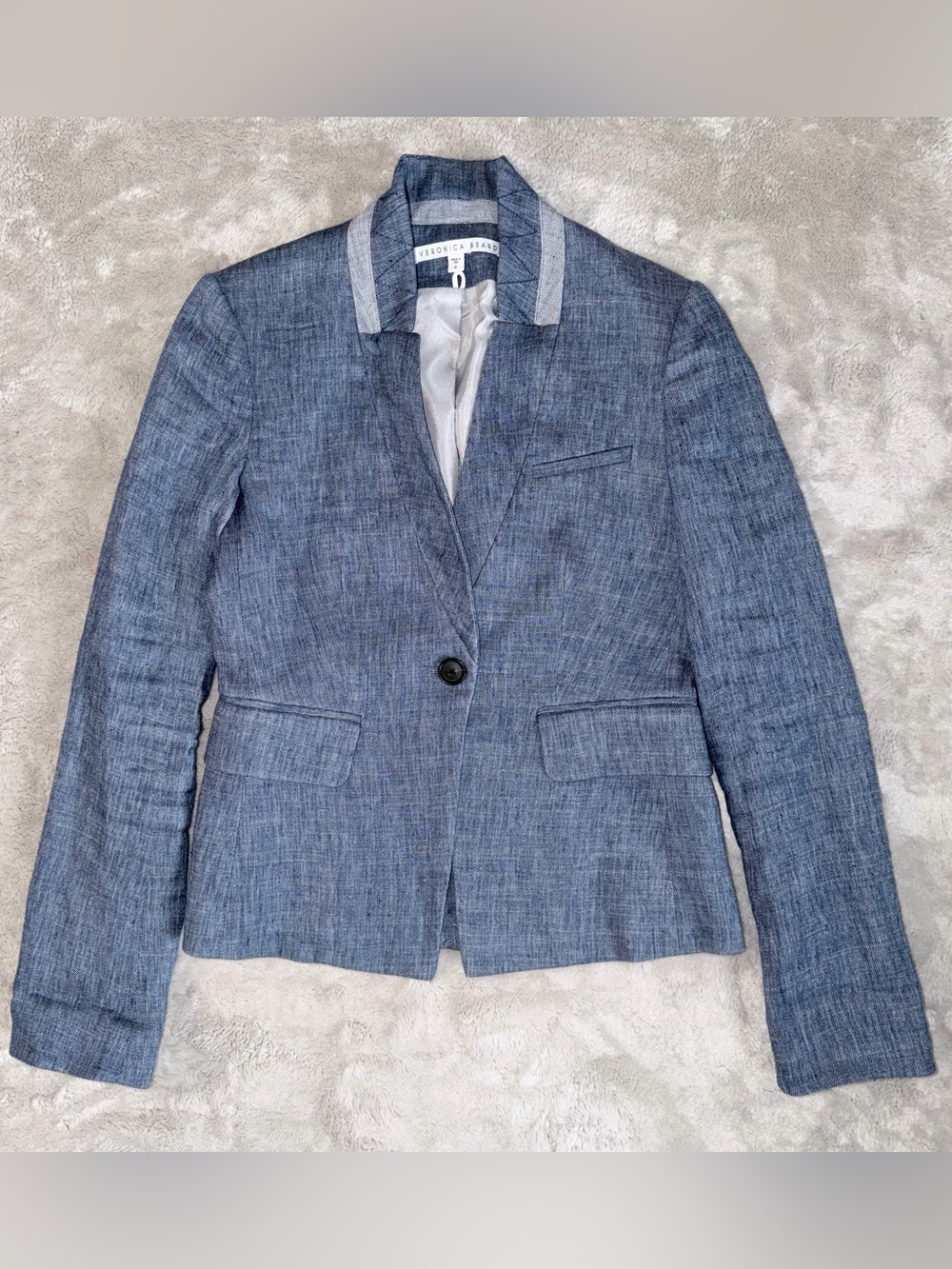 Veronica Beard Orchid Upcollar Blazer Jacket Women’s Size 0 In Blue